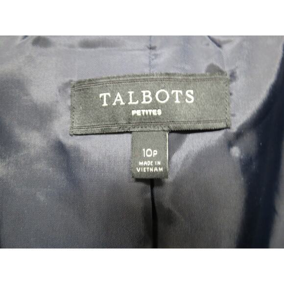 Lot of 2 Talbots Petite Size 10 Medium Blue Velour Blazer & Blouse Top - Picture 4 of 12